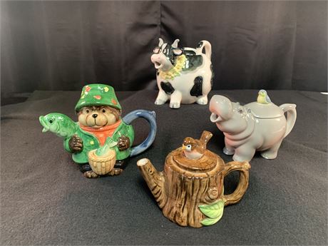 Whimsical Teapots , Featuring, Bob Hersey and Danbury Mint
