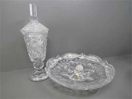 IMPERLUX Crystal Compote & Footed Bowl from Germany