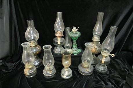 9 Vintage Oil Lamps
