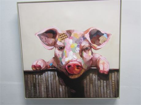 Pig Face Original Art, Hand Embellished Art