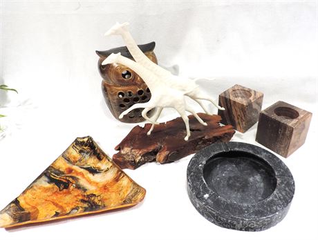 JOHN PERRY Creations / Ceramic Owl / Art Glass