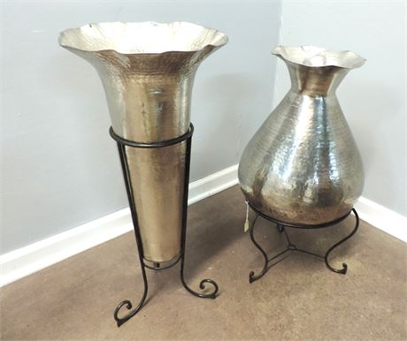 Pair of Silver Vases