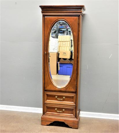 Vintage Wardrobe with Oval Mirror