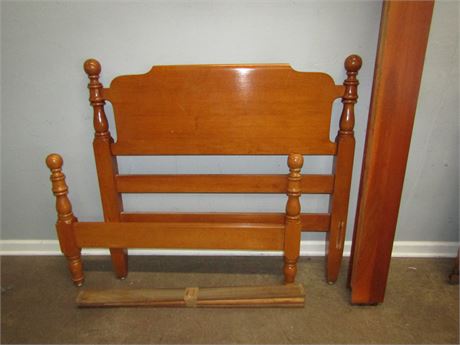 Early "KLING" Maple Post Bed Frame, Twin Size