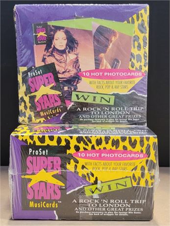 1991 Pro Set Super Stars Music Cards 2 Factory Sealed Boxes