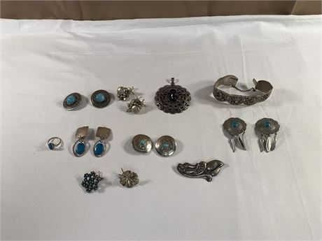 Lot of Native American Sterling Silver Jewelry