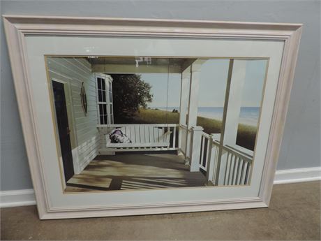 Porch Swing Print / Whitewash Frame