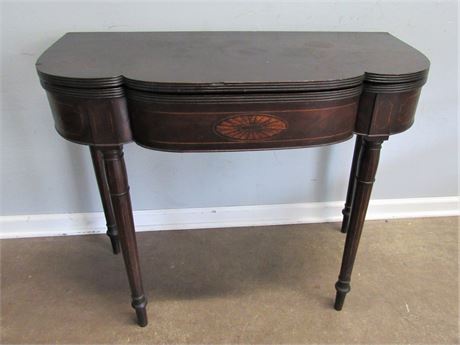 Antique Gateleg Demilune/Console Table with Folding Top