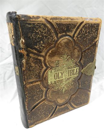 Antique 1872 Leather Bound Holy Bible
