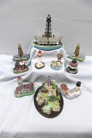 LENOX, SPOONLIQUES & LIFTON Oil Rig and Lighthouse Sculptures