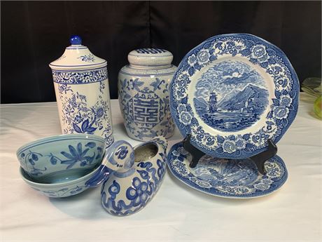 Assorted lot of Home Blue  Décor