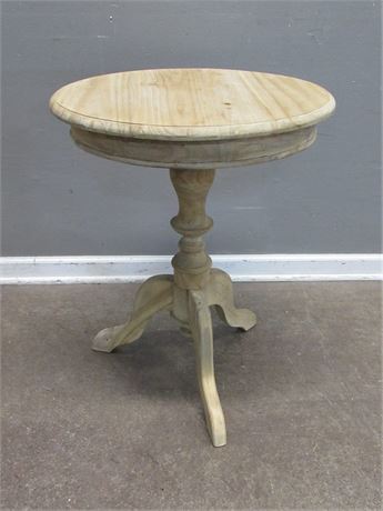NEW - Unfinished Wood Pedestal Drum Table