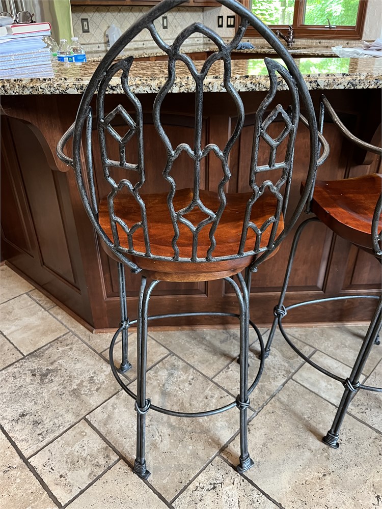 Transitional Design Online Auctions - Gothic Spanish Revival Bar Stools ...