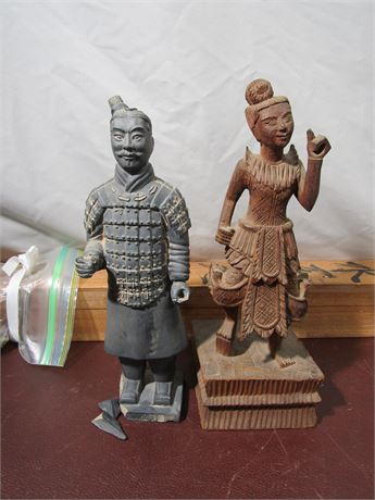 Terra Cotta Warrior and Female Figurine