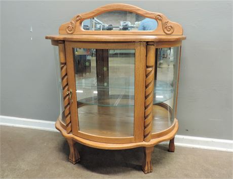 Lighted Demilune Curio Display China Cabinet