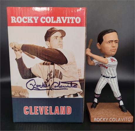 Rocky Colavito Stadium Giveaway Exclusive Bobblehead with Autograph!