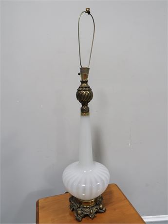 Vintage Genie Bottle Glass/Brass Table Lamp