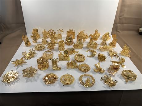 DANBURY MINT 23KT Gold Plated Assorted 46 Ornaments