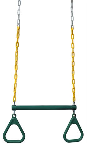 JUNGLE GYM KINGDOM 18-inch Trapeze Swing Bar with Rings