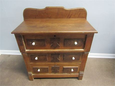 Antique American 3 Drawer Dresser, with Unique Front Styling