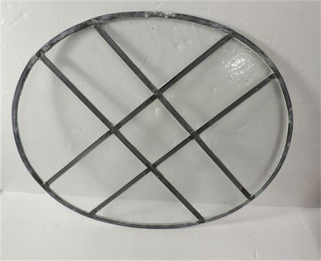 Artistic Oval Shape Leaded Glass Piece