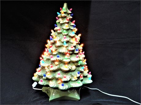 Large Vintage Ceramic Lighted Christmas Tree