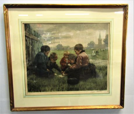 Frantz Charlet Color Etching (1862–1928) Signed and Stamped Limited Edition