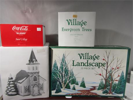 Dept. 56 "Snow Village" Buildings, Coca-Cola Billboards, Chapel and More !