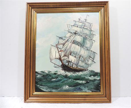 ERIC NIEMI Original Oil Painting 'Sailing Ship' / Signed