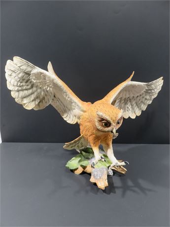 FRANKLIN MINT "The Screech Owl" Porcelain Sculpture