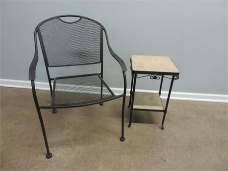 Patio / Sunroom Metal Chair and Table