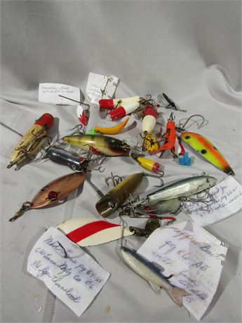 Vintage Fishing Tackle, Lane Flashers, Marathon,Mepps Bait Co, Atlantic Northern