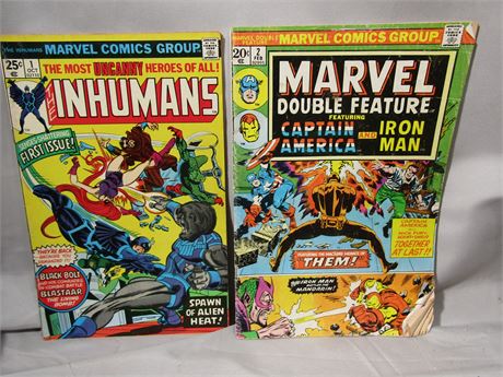 Marvel Comics, #1 The Inhumans, #2 Marvel Double -Captain America and Iron Man