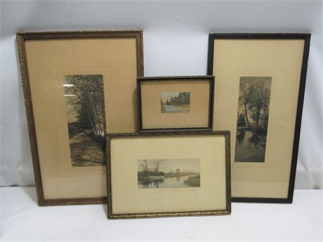 4 Vintage Prints - Wallace Nutting, Charles Sawyer & Fred Thompson
