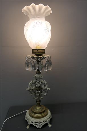 Victorian Style Prism Etched Table Lamp