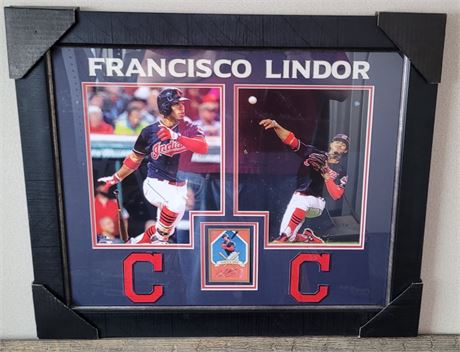 Francisco Lindor Cleveland Indians Framed & Matted Autograph Card