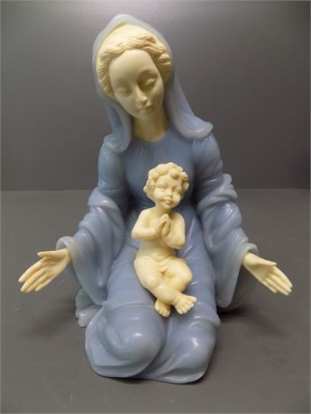 Alabaster Blessed Mary Figurine Statue