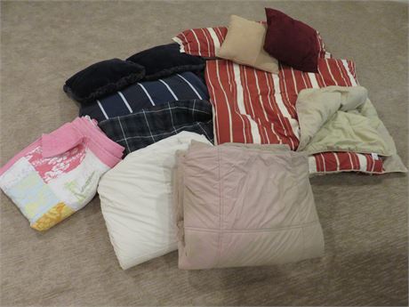 Assorted Comforters and Pillows
