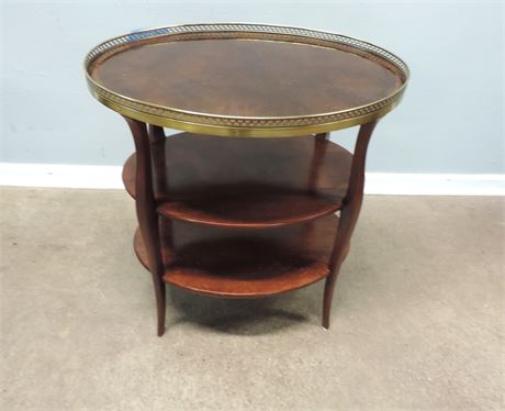 French Style Mahogany Oval Accent Table