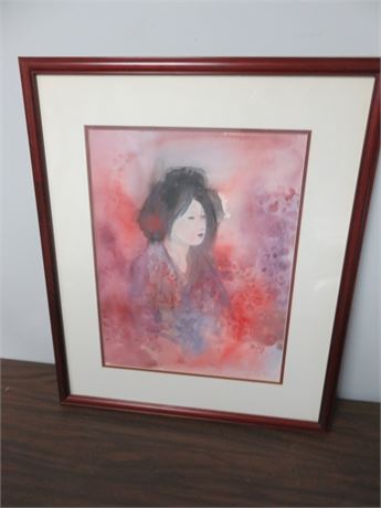 BILLIE Signed Geisha Girl Watercolor Print
