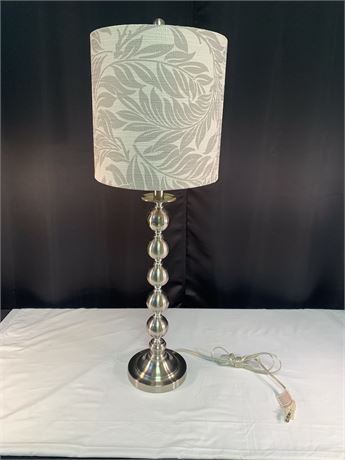 Brushed Nickel Lamp with Decorative Shade