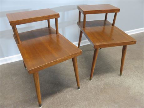 Mid-Century 2-Tier Step End Tables