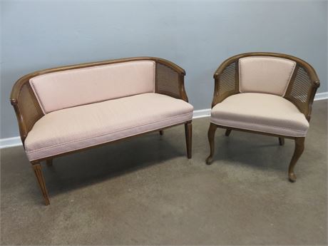 Cane Sided Loveseat & Chair