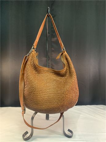 "VILENCA HOLLAND" Woven Holland Cognac Leather Woven Bag