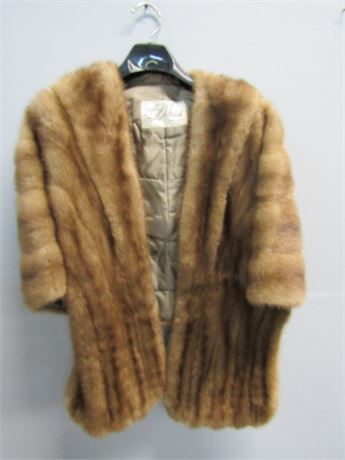 Vintage Mink Fur Stole, Cape, Wrap with pockets by Dittrich, Detroit