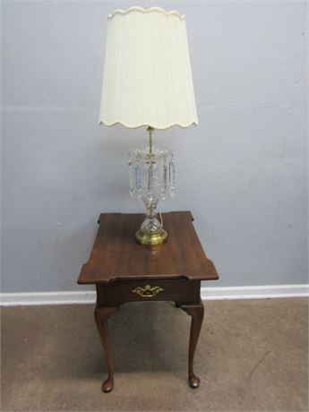 Mid-Century Statton Side Table, with Table Lamp
