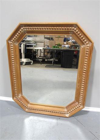 Whitewashed Wall Mount Mirror with Beveled Glass