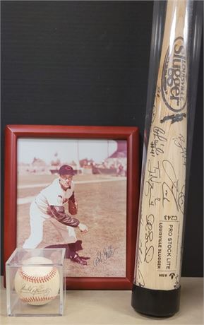 Cleveland Indians Autograph Lot Bob Feller, Sandy Alomar Jr