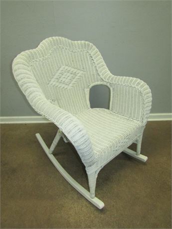 Classic White Wicker Rocking Chair