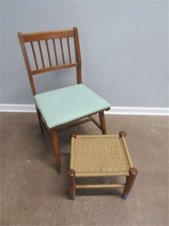 Vintage Chair and Foot Stool